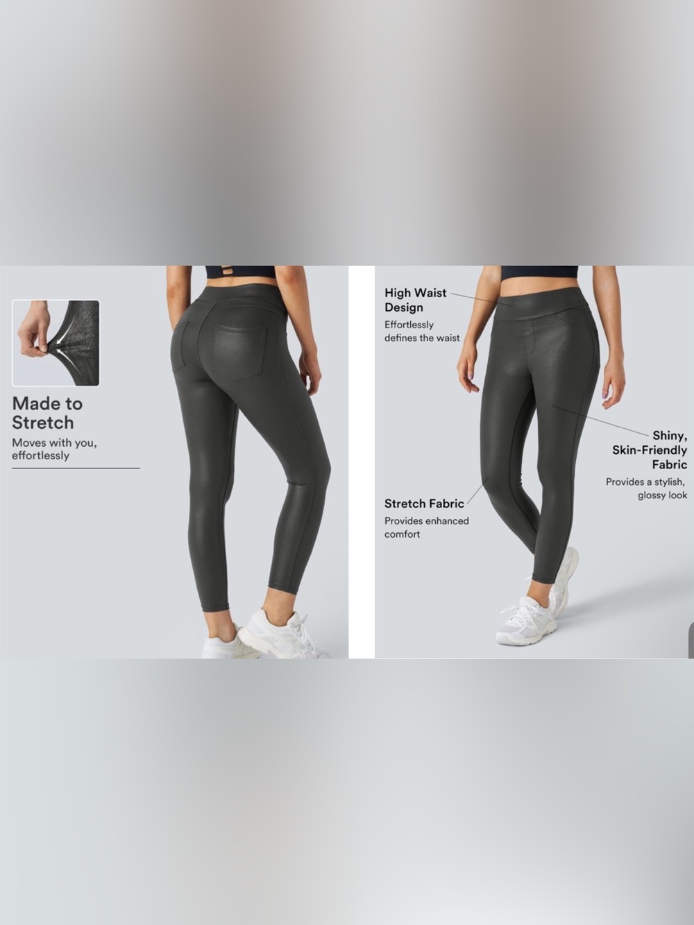HALARA SoftlyZero Faux Leather High Waisted Pocket Work Leggings